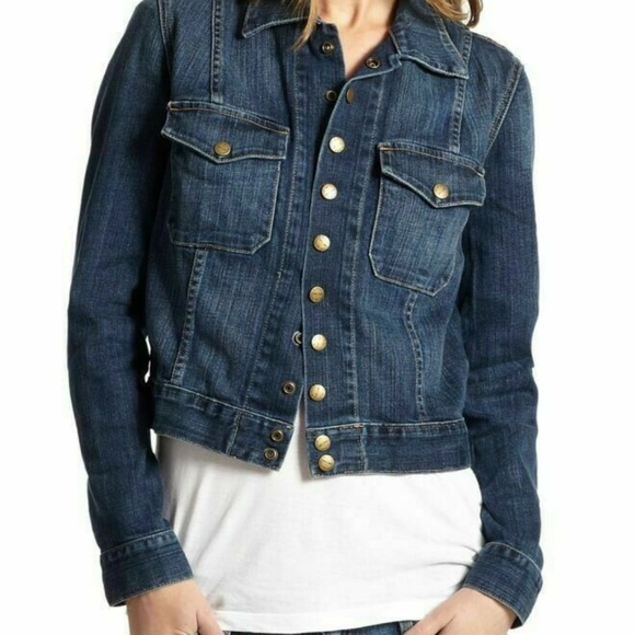 CURRENT/ELLIOTT WOMEN'S THE SNAP DENIM JACKET 3/L - Picture 1 of 2